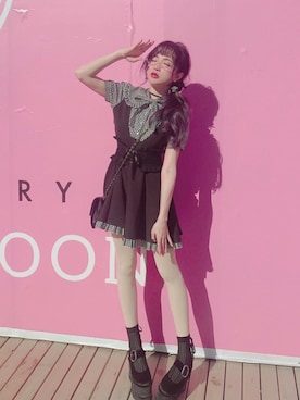 「ギンガムチェックワンピース」｜Bobon21さん（レディース・155cm）の春コーディネート