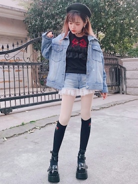 「ボボンニジュウイチ」｜「アイテム（ジャケット/アウター）」を使った、Bobon21さん（レディース・155cm）の春コーディネート