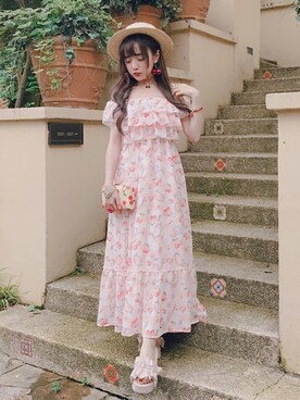 「ボボンニジュウイチ」｜「アイテム（その他）」を使った、Bobon21さん（レディース・155cm）の夏コーディネート