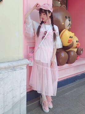 「ボボンニジュウイチ」｜「アイテム（その他）」を使った、Bobon21さん（レディース・155cm）の夏コーディネート