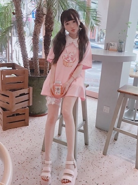 「ボボンニジュウイチ」｜「アイテム（その他）」を使った、Bobon21さん（レディース・155cm）の夏コーディネート