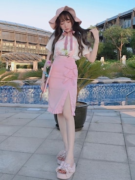 「ボボンニジュウイチ」｜「アイテム（その他）」を使った、Bobon21さん（レディース・155cm）の夏コーディネート