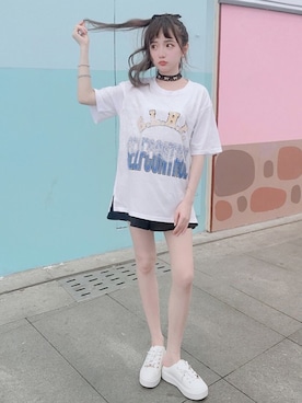 「ボボンニジュウイチ」｜「アイテム（その他）」を使った、Bobon21さん（レディース・155cm）の夏コーディネート