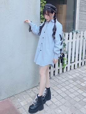 「ビッグシャツ」｜Bobon21さん（レディース・155cm）の秋コーディネート