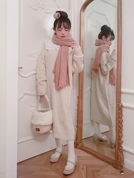 「Bobon21（ボボンニジュウイチ）のアイテム（ワンピース/ドレス）」を使った、Bobon21さん（レディース・155cm）の秋コーディネート