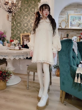 「Bobon21（ボボンニジュウイチ）のアイテム（ワンピース/ドレス）」を使った、Bobon21さん（レディース・155cm）の冬コーディネート