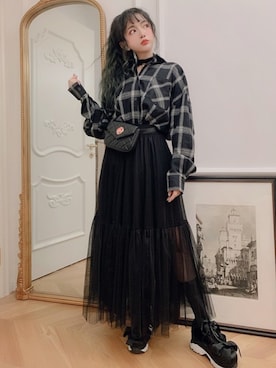 「甘辛mix」｜Bobon21さん（レディース・155cm）の春コーディネート