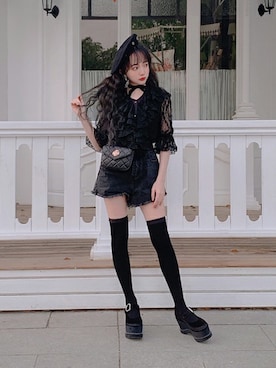 「Bobon21（ボボンニジュウイチ）のアイテム（パンツ）」を使った、Bobon21さん（レディース・155cm）の春コーディネート