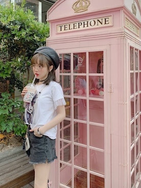 「Bobon21（ボボンニジュウイチ）のアイテム」を使った、Bobon21さん（レディース・155cm）の夏コーディネート