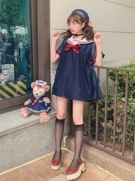 「Bobon21（ボボンニジュウイチ）のアイテム（トップス）」を使った、Bobon21さん（レディース・155cm）の夏コーディネート