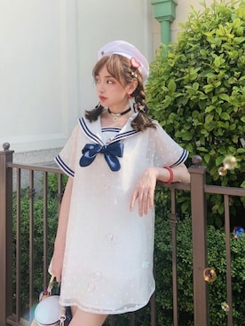 「Bobon21（ボボンニジュウイチ）のアイテム」を使った、Bobon21さん（レディース・155cm）の夏コーディネート