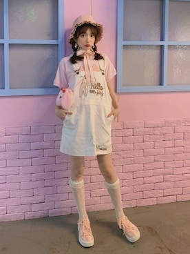 「Bobon21（ボボンニジュウイチ）のアイテム」を使った、Bobon21さん（レディース・155cm）の夏コーディネート