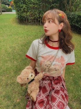 「Bobon21（ボボンニジュウイチ）のアイテム（トップス）」を使った、Bobon21さん（レディース・155cm）の夏コーディネート