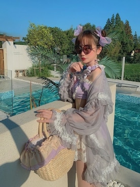 「ボボンニジュウイチ」｜「アイテム（その他アウター）」を使った、Bobon21さん（レディース・155cm）の夏コーディネート