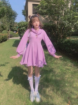 「Bobon21（ボボンニジュウイチ）のアイテム（ワンピース/ドレス）」を使った、Bobon21さん（レディース・155cm）の秋コーディネート