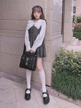 「Bobon21（ボボンニジュウイチ）のアイテム（ワンピース/ドレス）」を使った、Bobon21さん（レディース・155cm）の秋コーディネート