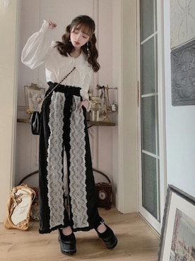 「Bobon21（ボボンニジュウイチ）のアイテム（パンツ）」を使った、Bobon21さん（レディース・155cm）の秋コーディネート