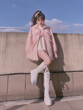 スタジャン ピンク系 を使った人気ファッションコーディネート ユーザー ショップスタッフ Wear