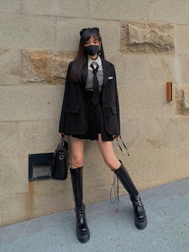 「ボボンニジュウイチ」｜「アイテム（ジャケット/アウター）」を使った、Bobon21さん（レディース・155cm）の春コーディネート
