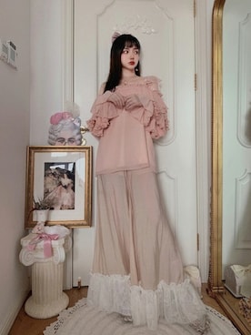 「Bobon21（ボボンニジュウイチ）のアイテム（パンツ）」を使った、Bobon21さん（レディース・155cm）の春コーディネート