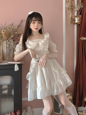 「Bobon21（ボボンニジュウイチ）のアイテム（ワンピース/ドレス）」を使った、Bobon21さん（レディース・155cm）の夏コーディネート