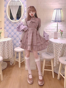 「Bobon21（ボボンニジュウイチ）のアイテム（ワンピース/ドレス）」を使った、Bobon21さん（レディース・155cm）の秋コーディネート