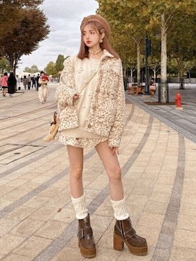 「ボボンニジュウイチ」｜「アイテム（ジャケット/アウター）」を使った、Bobon21さん（レディース・155cm）の秋コーディネート