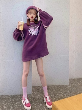 「Bobon21（ボボンニジュウイチ）のアイテム（ワンピース/ドレス）」を使った、Bobon21さん（レディース・155cm）の秋コーディネート