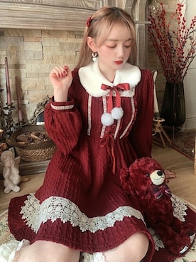 「Bobon21（ボボンニジュウイチ）のアイテム（ワンピース/ドレス）」を使った、Bobon21さん（レディース・155cm）の冬コーディネート