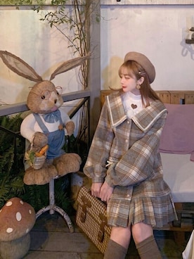 「ボボンニジュウイチ」｜「アイテム（ジャケット/アウター）」を使った、Bobon21さん（レディース・155cm）の冬コーディネート