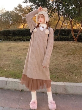 「ボボンニジュウイチ」｜Bobon21さん（レディース・155cm）の冬コーディネート
