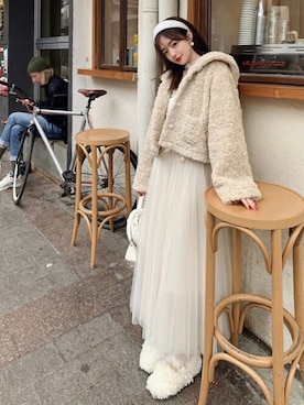「ボボンニジュウイチ」｜Bobon21さん（レディース・155cm）の冬コーディネート