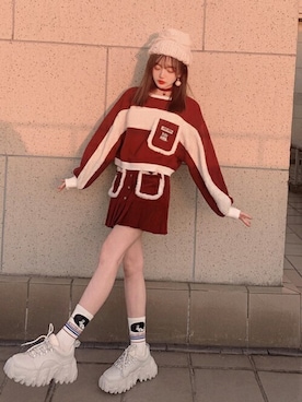 「ボボンニジュウイチ」｜Bobon21さん（レディース・155cm）の冬コーディネート