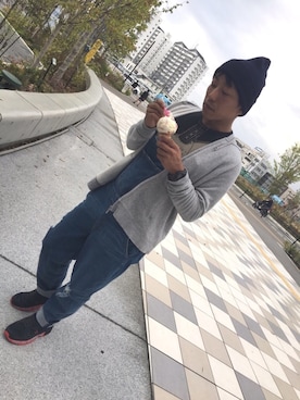 「H&M（エイチ・アンド・エム）のアイテム（サロペット/オーバーオール）」を使った、cuskさん（メンズ・163cm）の春コーディネート