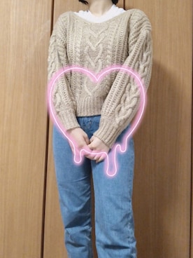 「Seemiのアイテム（デニムパンツ、ブルー系）」を使った、さくらさん（レディース・165cm）の秋コーディネート