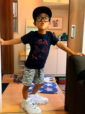 「アイテム（Tシャツ/カットソー）」を使った、kazu miyaguchiさん（メンズ・110cm）の夏コーディネート