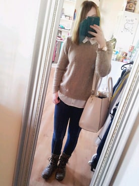 「ATMOSPHERE（アトモスフィア）のアイテム」を使った、ローさん（レディース・160cm）の冬コーディネート