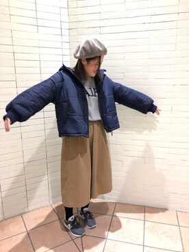 「スエット」｜「アイテム（その他アウター）」を使った、＊＊yuuuuu＊＊さん（レディース・161cm）の冬コーディネート