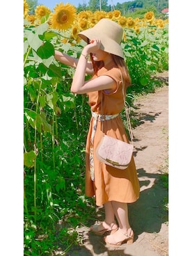 「VIS（ビス）のアイテム（シャツワンピース）」を使った、anna.さん（レディース・163cm）の夏コーディネート
