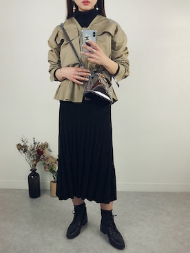 「ぺプラム」｜「アイテム（ミリタリージャケット）」を使った、Ⓜ︎ichu♡さん（レディース・163cm）の春コーディネート