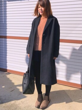 「stradivarius（ストラディバリウス）のアイテム（ダウンジャケット/コート）」を使った、emii☺︎さん（レディース・157cm）の冬コーディネート