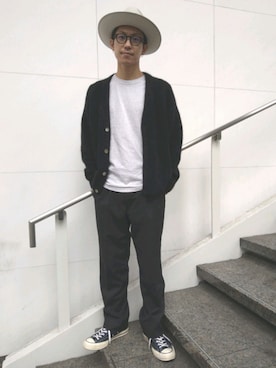 「arth」｜「アイテム（スラックス）」を使った、TSUYUKIさん（メンズ・176cm）の冬コーディネート