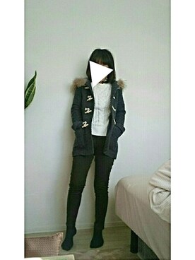 「PAGEBOY（ページボーイ）のアイテム（ダッフルコート）」を使った、ゆんさん（レディース・160cm）の冬コーディネート