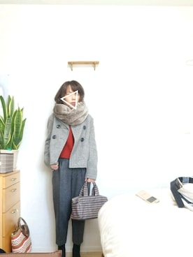 「GAP（ギャップ）のアイテム（ピーコート）」を使った、ゆんさん（レディース・160cm）の冬コーディネート