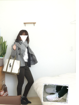 「GAP（ギャップ）のアイテム（ピーコート）」を使った、ゆんさん（レディース・160cm）の冬コーディネート