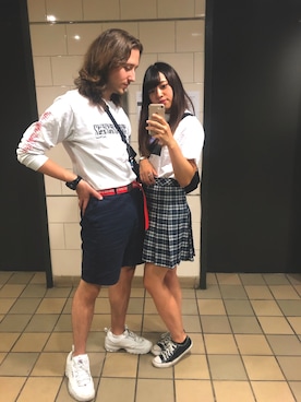 「H&M（エイチ・アンド・エム）のアイテム（スカート）」を使った、rrrさん（レディース・159cm）の夏コーディネート