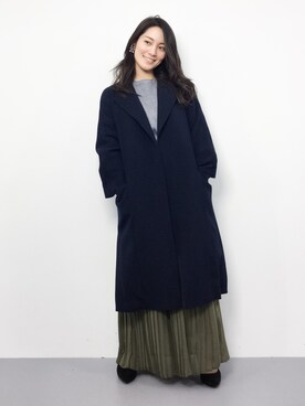 「Mila Owen（ミラオーウェン）のアイテム（その他アウター）」を使った、飯田有衣さん（レディース・161cm）の冬コーディネート