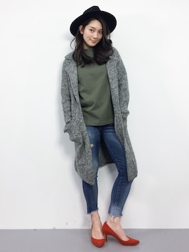 「Bou Jeloud（ブージュルード）のアイテム（テーラードジャケット）」を使った、飯田有衣さん（レディース・161cm）の春コーディネート