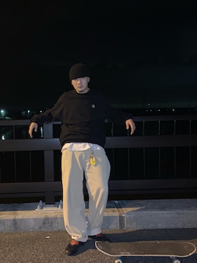 「adidas SB（アディダススケートボーディング）のアイテム（スリッポン）」を使った、hayashuさん（メンズ・172cm）の秋コーディネート
