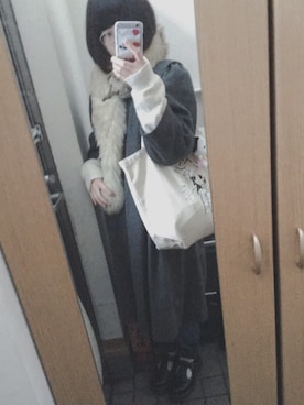 「keisuke kanda（ケイスケカンダ）のアイテム（バッグ）」を使った、にゅるさん（レディース・153cm）の冬コーディネート